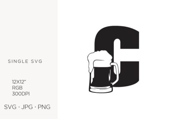 Big Glass of Beer, Letter C Graphics & Icons