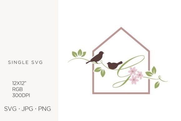 Birds Floral House, Letter G Graphics & Icons