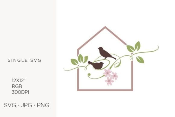 Birds Floral House, Letter P Graphics & Icons