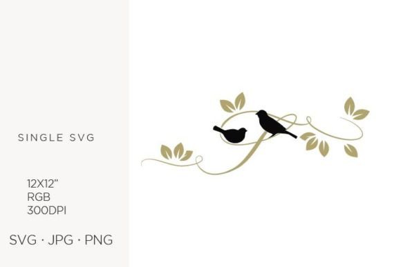Birds on a Branch, Golden Letter S: Icons & Graphics for Local Branding