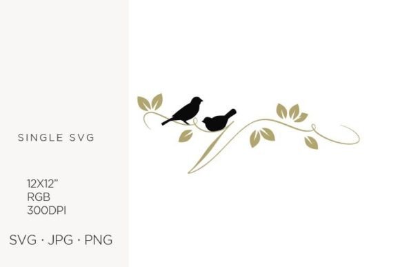 Birds on a Branch, Golden Letter V: Icons & Graphics for Local Branding