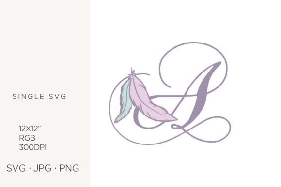 Bohemian Feather, Boho Letter a Graphics & Icons