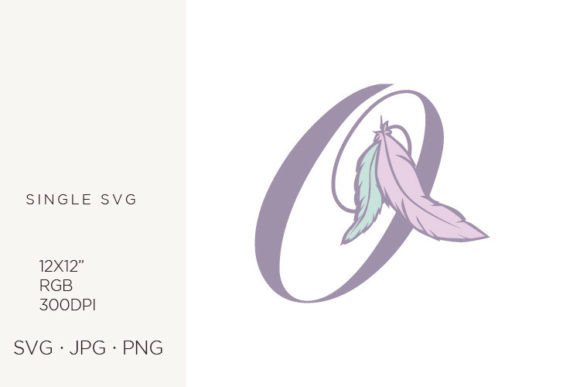 Bohemian Feather, Boho Letter O Graphics & Icons