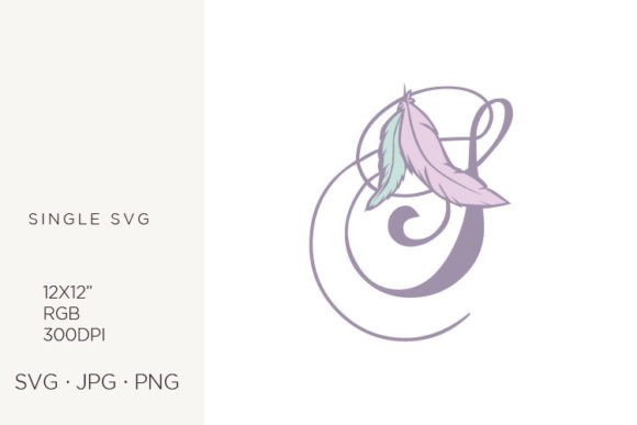 Bohemian Feather, Boho Letter S Graphics & Icons