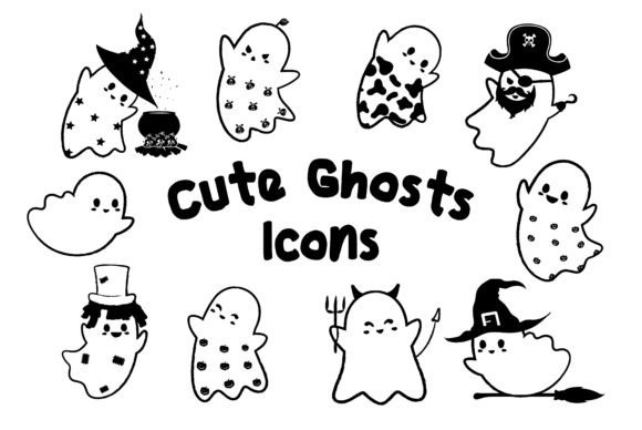 Cute Ghosts Icons — Free Graphics for Crafters