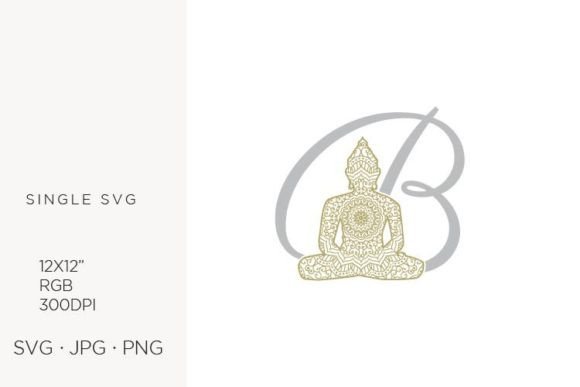 Golden Buddha Monogram Letter B Graphics & Icons