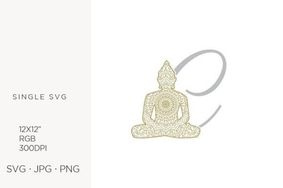 Golden Buddha Monogram Letter C Graphics & Icons
