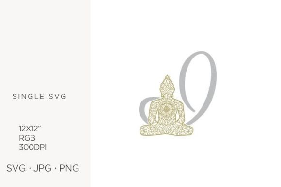 Golden Buddha Monogram Letter I Graphics & Icons