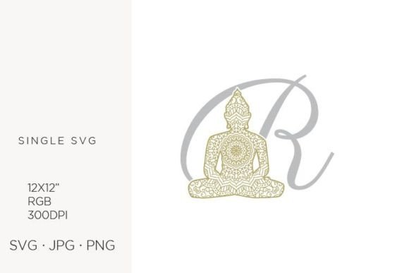 Golden Buddha Monogram Letter R: Icons & Graphics for Editorial Impact