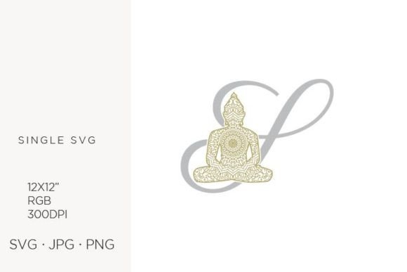 Golden Buddha Monogram Letter S: Icons & Graphics for Editorial Polish
