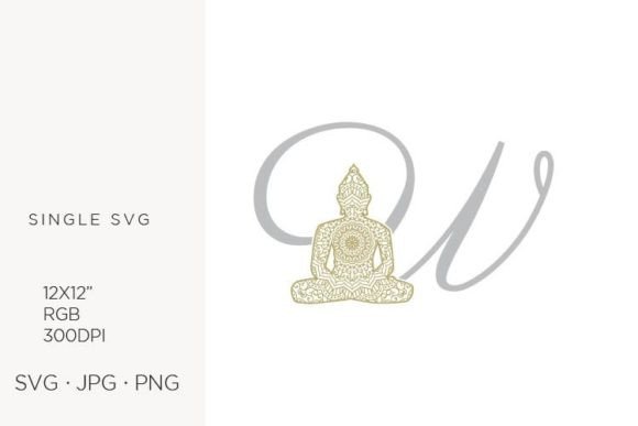 Golden Buddha Monogram Letter W: Graphics & Icons for Editorial Elegance