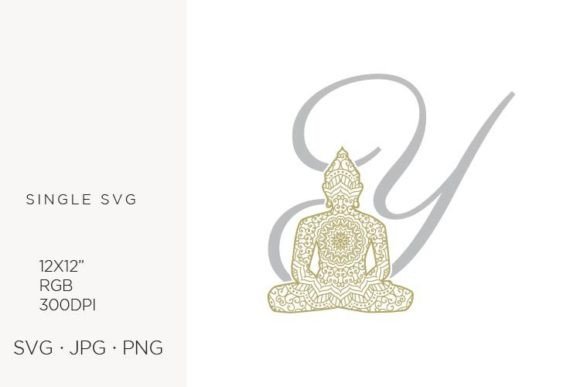 Golden Buddha Monogram Letter Y Graphics & Icons