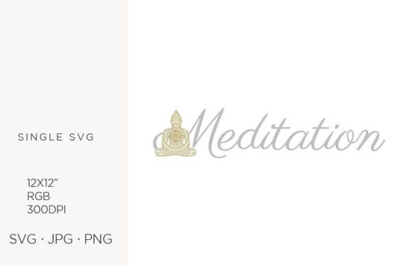 Golden Buddha & Word Meditation Graphics