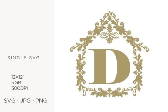 House Like Ornamental Emblem, Letter D: Icons & Graphics Review