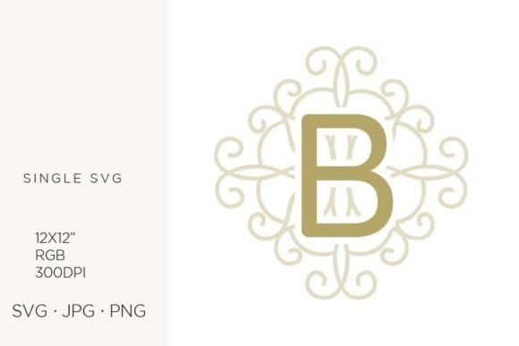 Letter B, Swirl Ornamental Monogram: Graphics & Icons