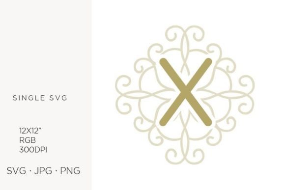 Letter X, Swirl Ornamental Monogram: Graphics & Icons Review