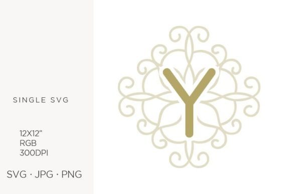 Letter Y, Swirl Ornamental Monogram: Icons & Graphics for Local Branding