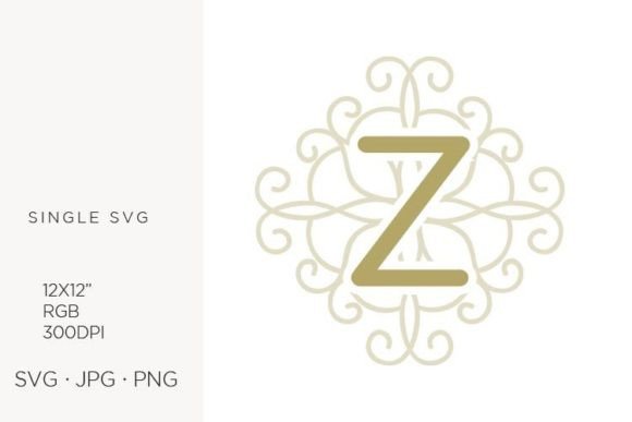 Letter Z, Swirl Ornamental Monogram: Graphics & Icons