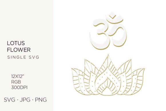 Lotus Flower with Om Symbol Graphics & Icons