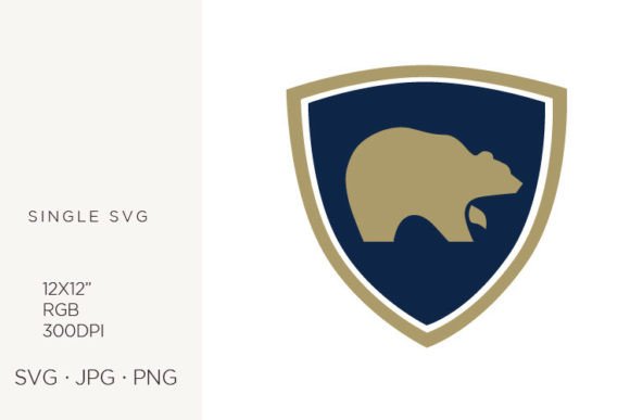 Modern Shield with Bear Logo Graphics & Icons