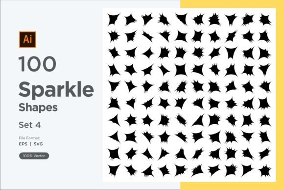 Sparkle Shape Symbol Sign V1-100-4: Graphics for Decorative Elements