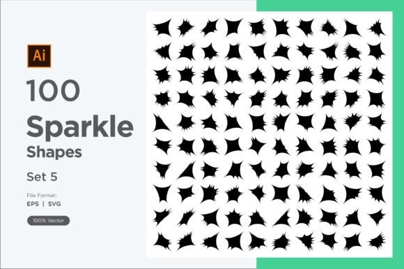Sparkle Shape Symbol Sign V1-100-5: Graphics for Decorative Elements