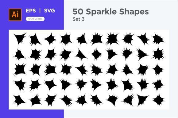 Sparkle Shape Symbol Sign V1 -50-1: Graphics for Decorative Elements