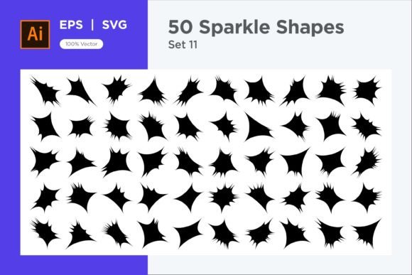 Sparkle Shape Symbol Sign V1-50-11 Graphics