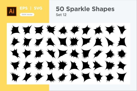 Sparkle Shape Symbol Sign V1-50-12: Graphics for Decorative Elements