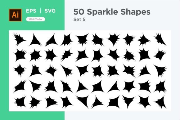Sparkle Shape Symbol Sign V1 -50-5: Graphics for Decorative Elements