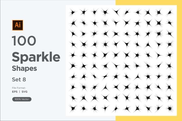 Sparkle Shape Symbol Sign V2-100 -8 Graphics
