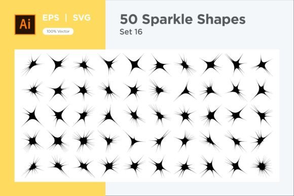 Sparkle Shape Symbol Sign V2-50 -16: Graphics for Decorative Elements