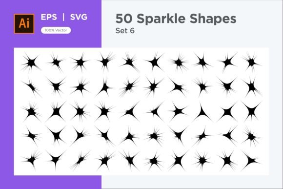 Sparkle Shape Symbol Sign V2-50 -6 Graphics
