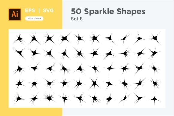 Sparkle Shape Symbol Sign V2-50 -8 Graphics