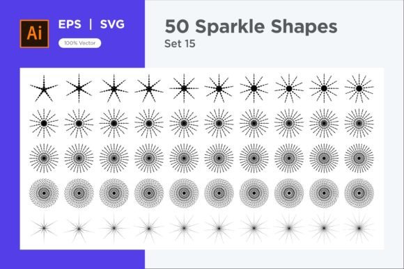 Sparkle Shape Symbol Sign V3-50 -15 Graphics