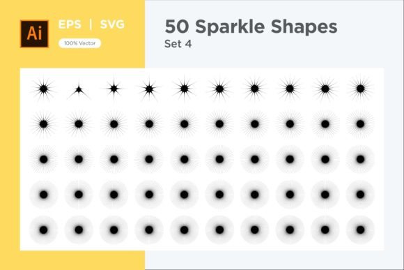Sparkle Shape Symbol Sign V3-50 -4 Graphics