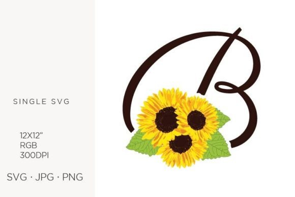 Sunflowers Letter B: Graphics & Icons for Warm, Handmade Branding